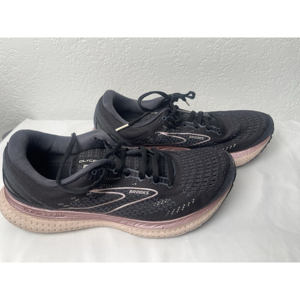 Brooks Glycerin 19 Womens Size 11.5 D Black Pink Athletic Running Shoes Sneakers